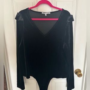 Black velvet bodysuit